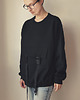 bluza bez kaptura damska Jedna kieszeń czarna obszerna bluza 1