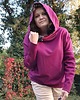 bluza z kapturem damska Bluza oversize amarantowa z kapturem 1