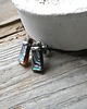 kolczyki wire wrapping Muszla paua - abalone - sztyfciki 3