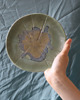 patery i talerze Bajeczna laguna - artystyczny talerz ceramiczny z odbitymi liśćmi 8
