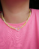 chokery Naszyjnik choker żółty agat fasetowany i duży kwiat 1