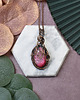 wisiory Miedziany wisiorek wire wrapping z różowym agatem #225 1