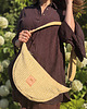 saszetka nerka Welurowa listonoszka crossbody Żółta 3