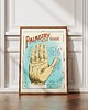 plakaty Stara wiktoriańska ilustracja dłoni - Plakat ezoteryczny vintage - Chiromancja 3