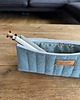 piórniki Piórnik lniany niebieski  / mini kosmetyczka 6