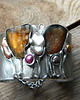 bransoletki wire wrapping Bursztyn w zaroślach -  bransoleta mankiet CUFF 1