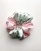 gumki do włosów Róż i mięta  - zestaw jedwabnych scrunchie 2