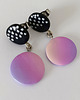 kolczyki z masy plastycznej Fioletowe Kolczyki w Kropki Polka Dot 3