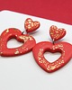 kolczyki z masy plastycznej VALENTINE kolczyki czerwone serca na walentynki 1