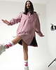 kurtki damskie Kurtka wiatrówkaanorak  longline dusty pink 4
