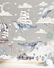 naklejki ścienne do pokoju dziecka Wieloryby i statki  2
