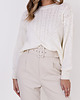 swetry damskie  Sweter w sportowym stylu - SWE322 ecru MKM 2