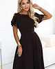 sukienki maxi damskie 694-2 MIRELLA Elegancka rozkloszowana sukienka maxi z cekinami - czekolada 1