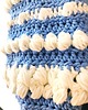 kardigany damskie Bawełniany kardigan niebieski białe ozdobne rękawy handmade 6