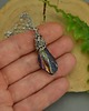 wisiory Wisiorek talizman surowy kwarc tytanowy kolorowy wire wrapping 4