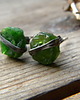 kolczyki wire wrapping diopsyd - surowe kamienie - sztyfciki 2