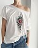 t-shirt damskie Kwiat  różowy Biały Oversize 2