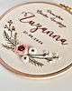 Ozdoby na ścianę Tamborek haftowany - półwianek "Wild rose" 4