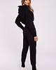 bluza z kapturem damska Bluza ze ściągaczem-czarna(M-592) 2