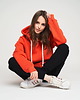 bluzy męskie Bluza dresowa z kapturem unisex pomarańczowa Suwałki - Rozmiar: XS 4