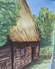 grafiki i ilustracje Akwarela Chata Wiejska Drewniana Skansen Polska Architektura Ludowa 30x42 5