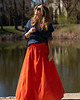 spódnice maxi Długa spódnica z pomarańczowej tafty Karina 2