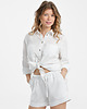 szorty damskie Lniane spodenki BLOOM pure white 2