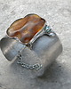 bransoletki wire wrapping Bursztyn / chalcedon -  bransoleta mankiet CUFF 2