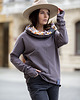 bluza z kapturem damska Nublouse - Bluza z kominem cappuccino 4