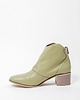 botki damskie BOTKI KWOBOJKI NA 5 CM KLOCKU - SKÓRA NATURALNA - MODEL 483 - KOLOR JASNY KHAKI 3