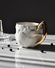 filiżanki Filiżanka Biała porcelanowa Karczoch ze złotym uchwytem 1