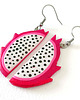 kolczyki z masy plastycznej Neonowe Różowe Kolczyki Smoczy Owoc 1