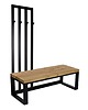 ławki Ławka Metalowa Z Wieszakiem Loft Siedzisko Drewno Lite Dąb LM-77 1