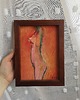 obrazy Obraz ręcznie malowany na płótnie 21x15 cm - kobieta 1