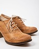 półbuty damskie OKSFORDKI NA 6 CM SŁUPKU - SKÓRA NATURALNA - MODEL 251 - KOLOR CAMELOWY 4