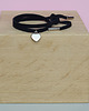 bransoletki skórzane mini black/colour silver heart love 1