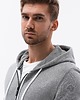 bluzy męskie Bluza męska rozpinana z kapturem BASIC - szary melanż V7 B977 1
