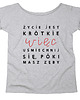 t-shirt damskie Uśmiechnij się Oversize Szary 1