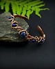 bransoletki wire wrapping Miedziana bransoleta mankietowa z lapis lazuli 5