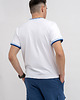 t-shirty męskie T-shirt męski  biały   ze ściągaczem niebiesko/granatowym 3