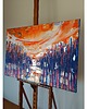 obrazy Obraz ręcznie malowany na płótnie 70x100 cm - Błysk zachodu 1