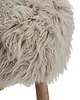 stołki Stołek, taboret z futrem, włochaty, ecru 39,5 cm 2