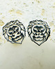 kolczyki srebrne Srebrne kolczyki lwy origami,  głowa lwa sztyfty 2