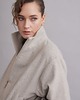 kurtki damskie 100% wełniana Kurtka bomber Aspen look melanżowy beż z wąskim rękawem 8