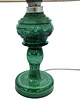 lampy stołowe Lampa stołowa ze szkła malachitowego, Czechosłowacja, lata 60.  Vintage MCM 2