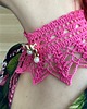 chokery Barbie pink fuksjowy koronkowy choker z broszą lotosem 3
