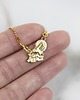 wisiory Wilk z księżycem amulet ze złoconego srebra 9