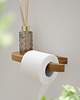 dodatki - łazienka - różne Minimalistyczny dębowy uchwyt  na papier toaletowy z półką 1