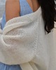 kardigany damskie Kardigan Balloon mohair reglan ecru 1