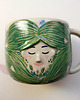 kubki Kubek ceramiczna buzia - dziewczyna łąka 1